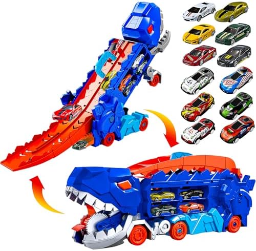 Toddler Truck Toys for 3-8 Years Old Boys，Dinosaur Cars Transport Truck Carrier，Toddler Car Toy Set Gifts for Boys and Girls