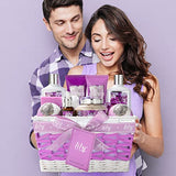 LILY ROY Mothers Day 5Pcs Spa Gifts for Women Spa Kit Spa Gift Basket Set with Lavender Bath Gift Set Bath Gift Basket Set for Christmas Birthday Gifts for Women Mother's Day Bath and Body Gifts Set