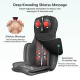 Snailax Full Body Massage Chair Pad -Shiatsu Kneading Seat Portable Neck Back Massager with Heat & Compression for Back and Shoulder
