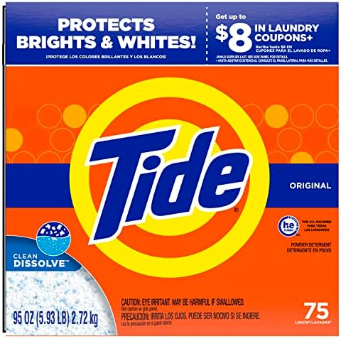 Tide Original HE Turbo Powder Laundry Detergent, 95 Oz (Packaging May Vary)