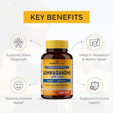 Sandhu Herbals Ashwagandha Supplement|120 Organic 4 in 1 Capsules, 2 months supply|8000mg with Zinc, Black Pepper & Holy Basil Extract|Stress Relief, Mood, Immune & Energy Support|Non-GMO,Made in USA