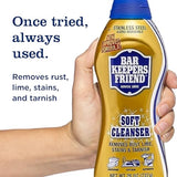 Black Swan Distributors - Bar Keeper's Friend Soft Cleanser (26 oz) & Non-Abrasive, Washable Microfiber Cleaning Cloth (15x15 in) - Home Cleaning Supplies Kit