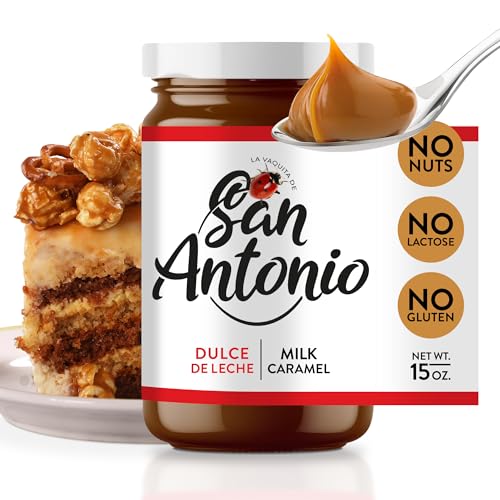 San Antonio Dulce de Leche Classic Milk Caramel Spread - Gluten & Lactose Free Dessert Filling & Toppings, Ideal for Ice Cream, Cake, Coffee, Pancakes, Creamy & Rich Fruit Dip -15 oz