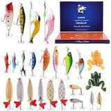 24 Days Christmas Countdown Fish Tackle Set, Advent Calendar 2024 Fishing Lure for Man Adult Teen, Fishing Advent Calendar 2024, Fishing Lure Advent Calendar, Advent Calendar Gifts for Men Boys Kids(U