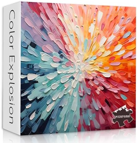 Impossible Puzzles for Adults 1000 Piece, Colorful Hard Difficult Puzzles for Adults Art Painting, Gradient Rainbow Puzzle Challenging Jigsaw Puzzles for Adults