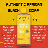 Alaffia Authentic African Black Soap All-in-One, Multi-purpose Face & Body Wash, Shampoo & Shaving Soap, Suitable for All Skin Types, Fair Trade Shea Butter, Citrus Ginger, 2 Pack - 32 Fl Oz Ea