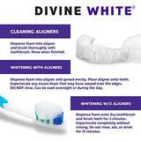 Divine White Dual-Action Stain Removal Aligner/Retainer Cleaner and Teeth Whitening Foam- Hydrogen Peroxide-Good for Invisalign, ClearCorrect, SmileDirectClub, Byte -Oral Care-Foam Toothpaste, 4-Pack