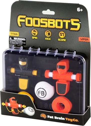 Fat Brain Toys Foosbots 2-Pack, 2 Player Games for Kids Toys, New Active Play Tabletop Trickshot Game for Ages 6 and Up