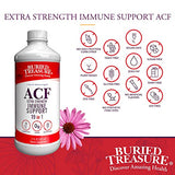 Buried Treasure ACF Extra Strength Immune Support, 16oz. with Dose Cup, Vitamins and Herbs, Dietary Immunity Boost Supplement