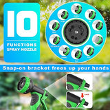 GHOSE Expandable Garden Hose with 10 Function Nozzles, New Water Hose with 50 Layers Innovative Nano Rubber, 3/4" Solid Brass Fittings 100 FT