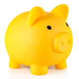 PJDRLLC Piggy Bank, Unbreakable Plastic Money Bank, Coin Bank for Girls and Boys, Medium Size Piggy Banks, Practical Gifts for Birthday, Easter, Christmas (Yellow)