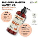 Deley Naturals Premium Alaskan Wild Caught Salmon Oil for Dogs and Cats - Omega-3 Rich Fish Oil Supplement for Healthy Skin, Coat, and Joints - All-Natural, Sustainably Sourced - 16 Oz