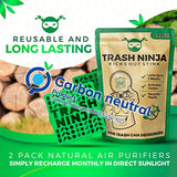 Trash Ninja Trash Can Deodorizer and Odor Eliminator (2 Pack) for Indoor Trash Cans Up to 10 Gallons, Made with Natural Activated Carbon - Lasts Up to 3 Months - Garbage Can Deodorizer to Control Odor