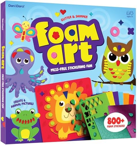 Foam Sticker Art Craft for Kids - Toddler Arts and Crafts for Kids Ages 3-4 3-5 4-6 - Kids Toddlers Activities for Kids Ages 3-5 - 4 Year Old Boy Birthday Gift - Stocking Stuffers Gifts for Boys 4-6