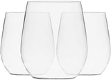 Munfix Plastic Stemless Wine Glasses 24 Pack, Disposable 12 Oz Clear Plastic Wine Cups Shatterproof Recyclable and BPA-Free