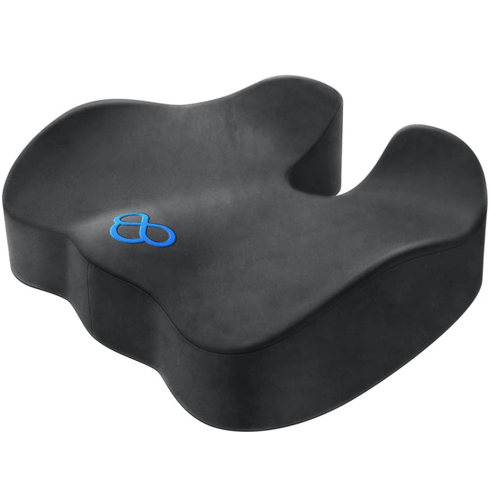 BlissTrends Seat Cushion,Thick Memory Foam Cushions for Office Chair, Car Seat, Airplane, Relieving Pressure Tailbone Sciatica Back Pain for Long Sitting Office Workers, Car Drivers 4.7in Thick Grey