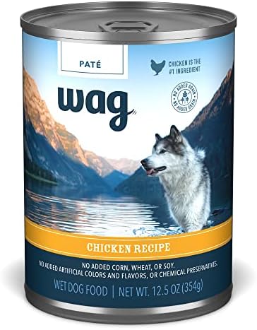 Amazon Brand - Wag Pate Canned Dog Food, Chicken Recipe, 12.5 Ounce (Pack of 12)