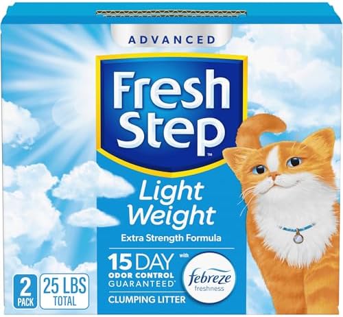 Fresh Step Light Weight Advanced Extreme Cat Litter with Febreze Freshness, Extra Strength Formula Clumping Litter, 25 lbs. (2 x 12.5 lb. Box)
