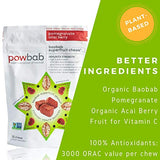 powbab Baobab Superfruit Chews - 750mg Raw Baobab Powder Organic. Immune Superfood Supplement, 100% Antioxidants for Cold Season Vitamin C. Acai Berry Powder Pomegranate Supplement, Non GMO, 30 Chews