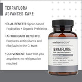 Enviromedica Terraflora Advanced Care SBO Probiotic + Prebiotic Supplement - a Soil Based Shelf Stable Bacillus Spore Synbiotic with Patented PreforPro Phage Complex (60ct)