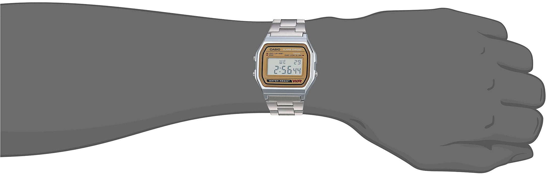 Casio Men's A158WEA-9CF Casual Classic Digital Bracelet Watch, Silver