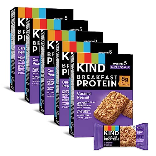 KIND Breakfast Protein Bars, Caramel Peanut, Healthy Snacks, Gluten Free, 30 Count