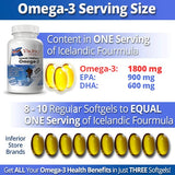 Icelandic Fourmula Quadruple Strength Omega-3 Fish Oil 3000mg High DHA & EPA 90 Softgels