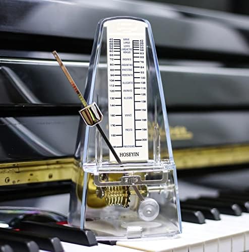 Mechanical Metronome, Universal Metronome for Piano, Guitar, Violin, and Other Instruments (Transparent)