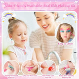 Toys for Girls,Kids-Makeup-Kit for-Girl-Toys for 3 4 5 6 7 8 9 10 11 12 Year Old Girls,Washable Princess-Dresses-for-Girls Pretend Makeup Set for Toddlers,Christmas-Birthday-Gifts-Ideas-Toys Age 4 6 8