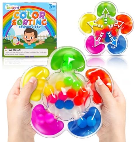 Color Sorting Toys Sensory Toys, Fine Motor Skills Game for Toddlers, Color Matching Toys Preschool Learning Activities Educational Calm Down Montessori Toys for Kids Boys Girls Ages 1 2 3 As Gifts
