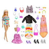 Barbie Advent Calendar with Barbie Doll (12-in), 24 Surprises Including Day-to-Night Trendy Clothing & Accessories, Festive Holiday Themed Packaging for Kids 3 to 7 Years Old