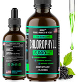 HERBIFY Chlorophyll Drops - Liquid Chlorophyll for Energy Boost & Immune System Support - Made in USA - Organic Chlorophyll Liquid Drops for Body Detox, Internal Deodorant & Enhance Skin - 2 Oz