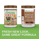 Greens First - Chocolate - 30 Servings - Greens Powder Superfood, 49 Superfoods, 15+ Organic Fruit & Vegetables, Antioxidant Smoothie Mix Supplement, Dairy Free, Vegan & Non-GMO - 14.38 oz