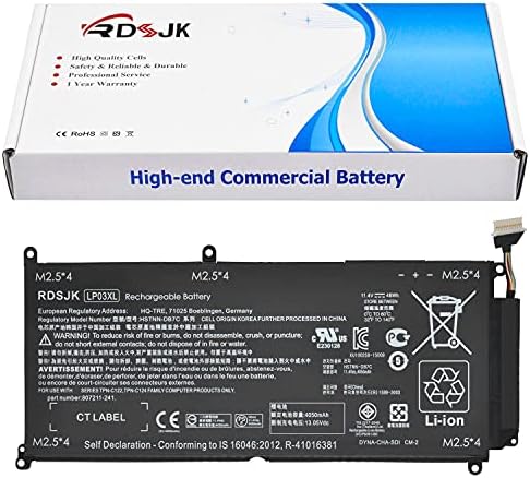 LP03XL Battery Compatible HP Envy 15-ae000 15-ae100 M6-P113Dx M6-P Series LP03048XL HSTNN-DB6X HSTNN-DB7C HSTNN-UB6R TPN-C121 C122 TPN-C124 804072-241 807211-121 221 807211-241 807417-005 11.4V 48Wh