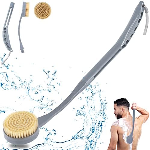 Back Brush Long Handle for Shower, 20.5” Back Bath Brush for Shower, Back Scrubber, Exfoliation and Improved Skin Health for Elderly with Limited Arm Movement, Disabled