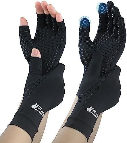 Big Mango 2 Pairs Pack Copper Arthritis Gloves, Compression Gloves for Women Men Relieve Pain from Rheumatoid Arthritis, Carpal Tunnel, Swelling, Everyday Hands Support (Open Finger + Full Finger, M)