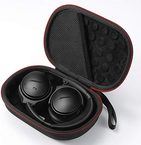 Hard Case for Bose QuietComfort 35 (Series II), QC35, QC25, QC15 Wireless Headphones Accessories. Travel Carrying Storage Bag - Black(Black Lining)
