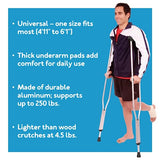 Carex Folding Aluminum Under Arm Crutches - Lightweight Crutches for Adults 4'11" to 6'1", Adult Crutches, 2 Crutches Included, Universal Crutches for Walking