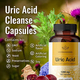 Uric Acid Support Capsules - Organic Herbal Food Supplement with Tart Cherry, Celery, Turmeric & Chanca Piedra - Body Cleanse & Joint Function Support - Vegan, Non-GMO - 1200mg, 100 Capsules