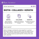 Biotin Collagen Keratin Supplement – Hair Skin and Nails Vitamins, Extra Strength Biotin and Collagen Supplements, Hair Growth Vitamins, Nail & Hair Growth Supplement for Women & Men – 60 Capsules