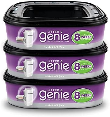 Litter Genie Refill Bags (3-Pack) Multi-Layers of Odor-Barrier Technology 1 Square Refill Lasts Up to 2 Months