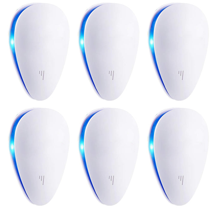 Ten KiKi Ultrasonic Pest Control Repeller, Plug-in Ultrasonic Pest Control Repellent for Mouse, Bug, Rodent, Insects, Cockroach, Mice, Spider, Ant, Mosquito& Rats Indoor Use Repeller 6 Packs