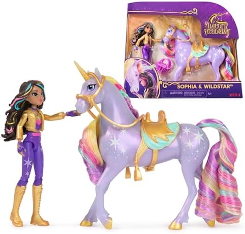 Unicorn Academy, Sophia & Wildstar with 2 Accessories & Hair Tool, Dolls & Unicorn Toys for Girls Ages 4 and up