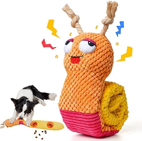 Dog Enrichment Toys - Dog Puzzles Squeaky Treat Dispensing Crinkle Plush Snuffle Toys - Dog Treat Toy for Small Medium Large Dogs Tough Funny Soft Puppy Toy, Snail