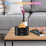 Colorful Flame Air Aroma Diffuser Humidifier, Upgraded 7 Flame Colors Noiseless Essential Oil Diffuser for Home,Office,Yoga with Auto-Off Protection 180mL (8Hours Black)