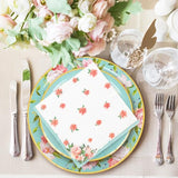 Whaline Tea Party Tableware Supplies Serves 24 Spring Floral Tea Party Disposable Paper Dinnerware, 24 9" Plates 24 7" Saucer Plate 24 9oz Tea Cups with Handle 48 Luncheon Napkins