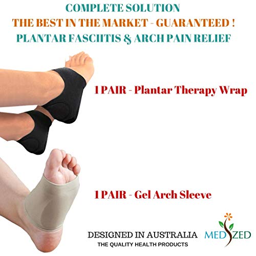 MEDIZED® Plantar Fasciitis Therapy Wrap Heel Foot Pain Arch Support Ankle Brace Insole Orthotic (Women SIZE)