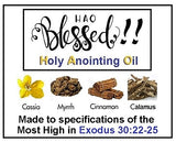 Holy Anointing Oil - Exodus 30:22-25 Specifications (Myrrh, Calamus, Cinnamon, Cassia, Olive Oil) (1oz)