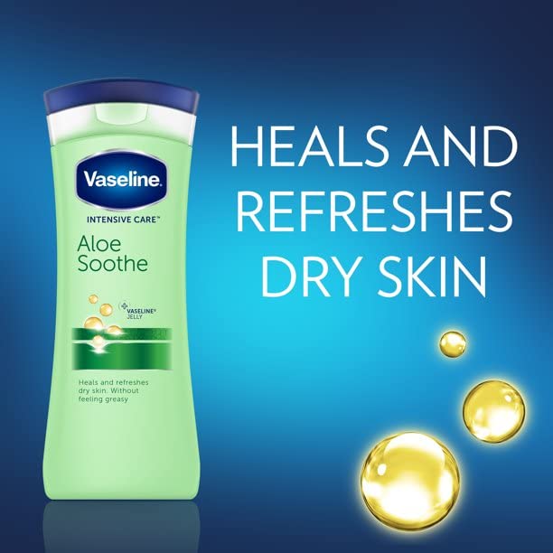 Vaseline Intensive Care Lotion for Dry Skin, Aloe Soothe, 10 FL OZ