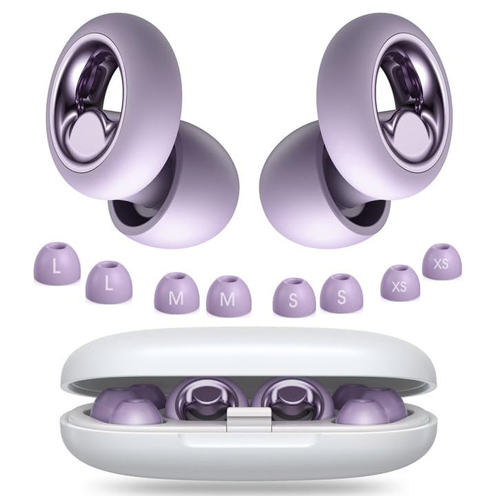 Ear Plugs for Sleeping Noise Cancelling, Soft Ear Plugs for Concert, 45dB Reusable Ear Plugs for Noise Reduction with 8 Ear Tips, Silicone Hearing Protection Earplugs for Sleep, Work
